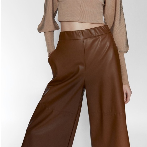 ZARA Faux Leather Shorts - Picture 7 of 9